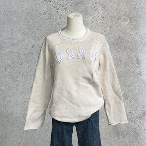 2000s cream DKNY knit sweater